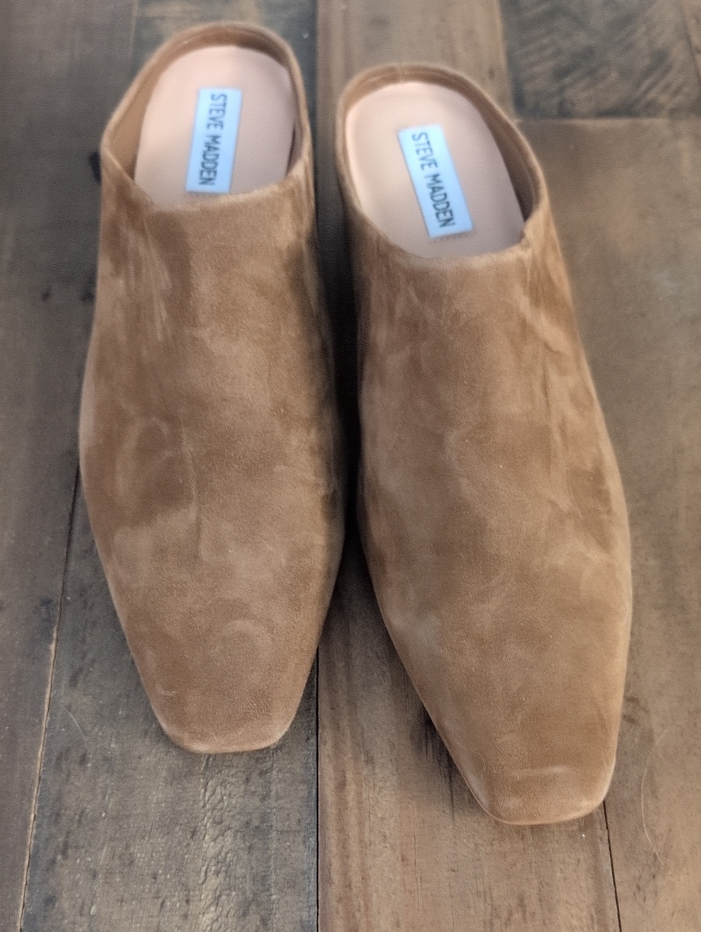 Steve Madden Women’s Tan Suede Slip-On Mules